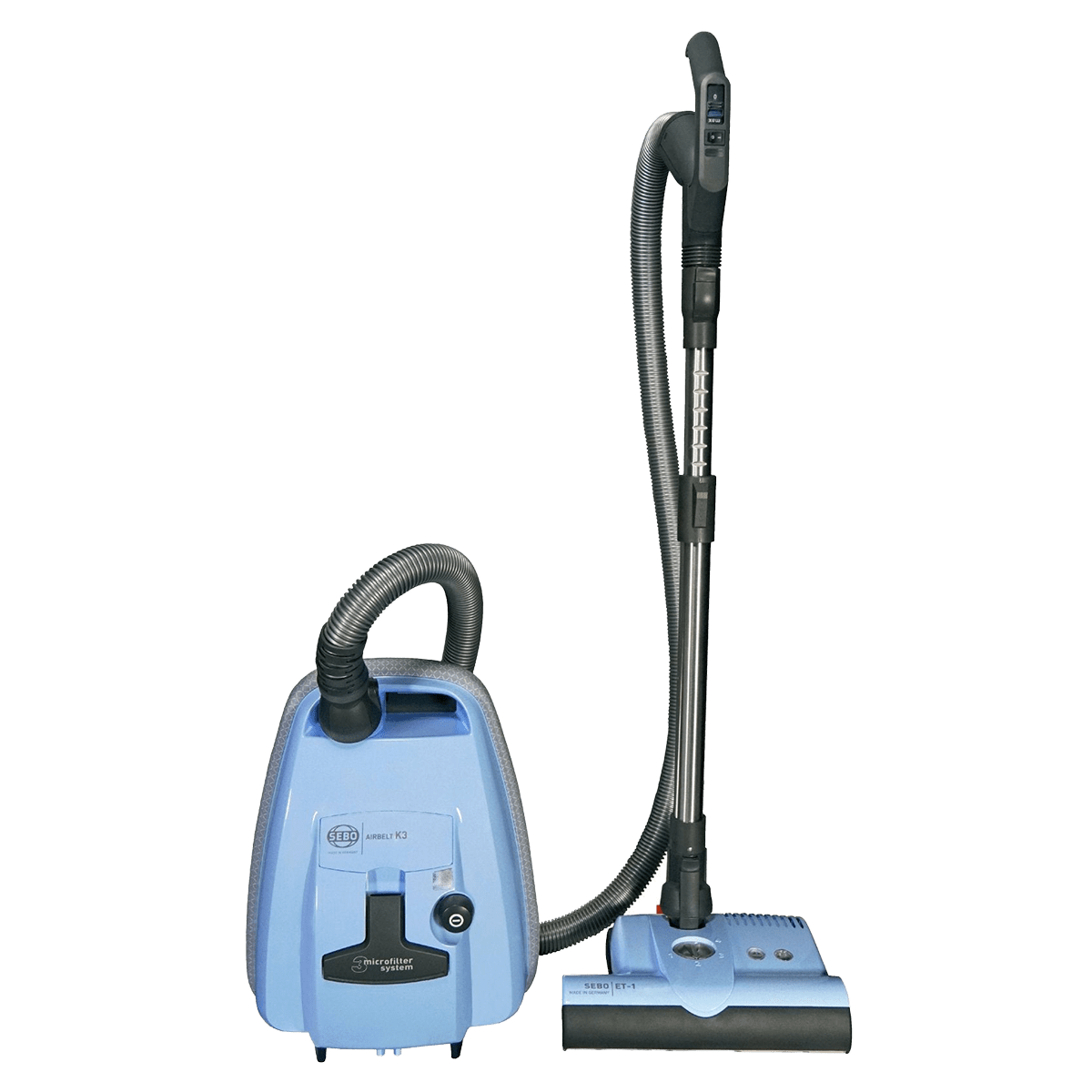 SEBO AIRBELT K3 Premium Canister Vacuum Cleaner - Pastel Blue