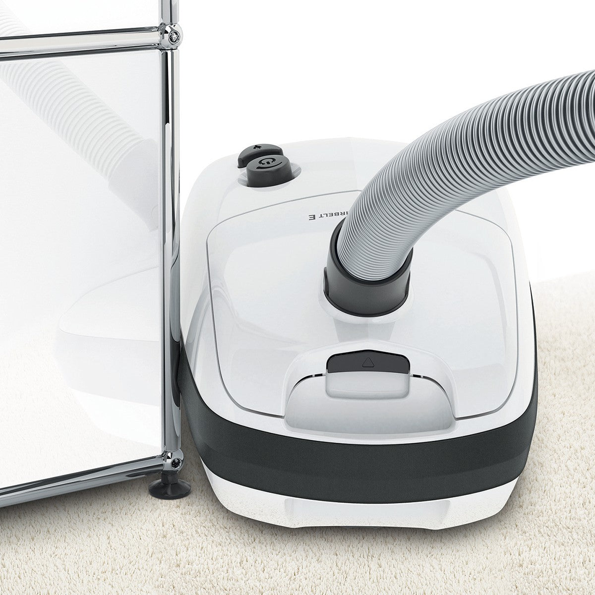 SEBO Airbelt E1 Kombi Canister Vacuum Cleaner - Large Bumper Guard to protect furniture.