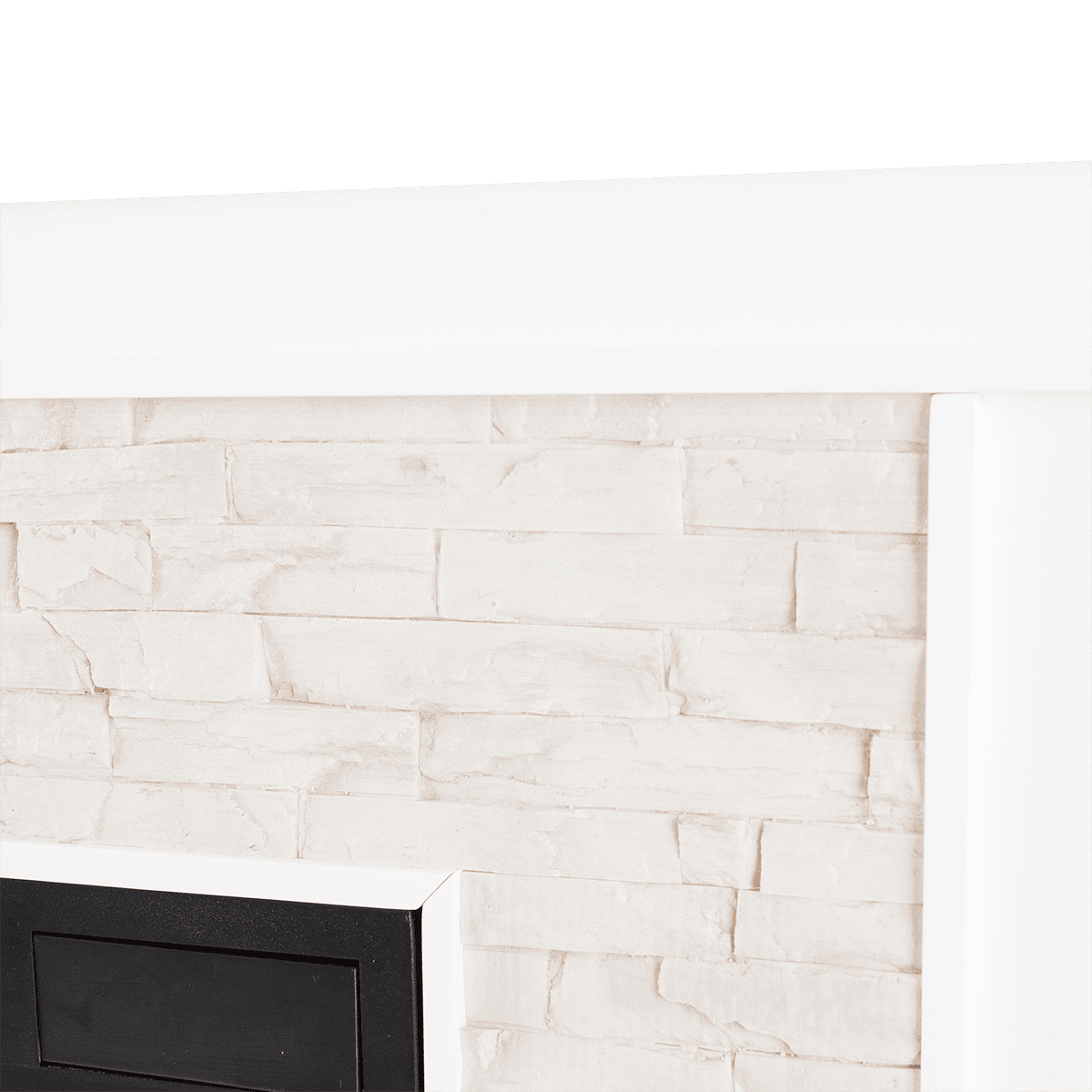 Southern Enterprises (SEI) Canyon Heights Simulated Stone Fireplace White - Detail