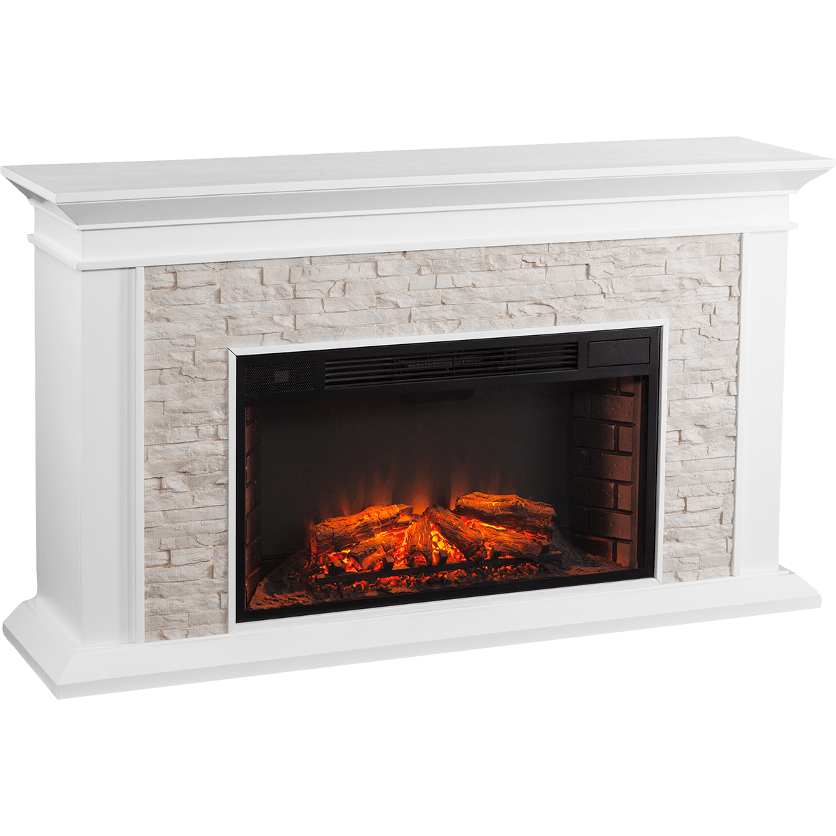 Southern Enterprises (SEI) Canyon Heights Simulated Stone Fireplace - White