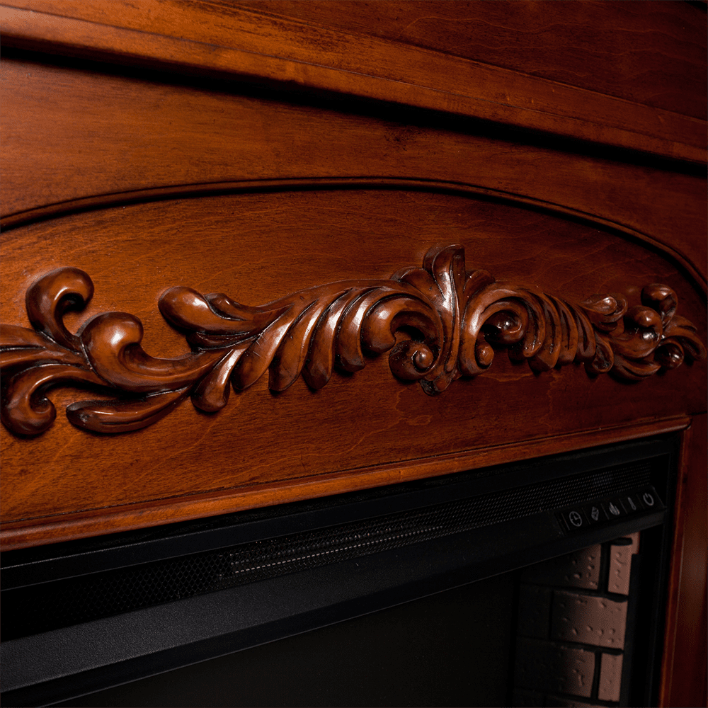 Southern Enterprises (SEI) Chantilly Fireplace with Bookcases - detail of carving