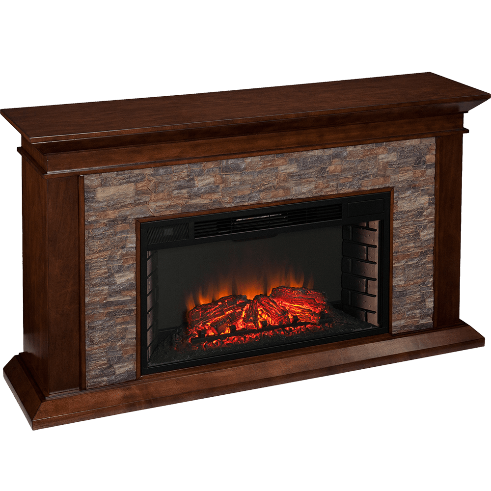 Southern Enterprises (SEI) Canyon Heights Simulated Stone Fireplace angle view