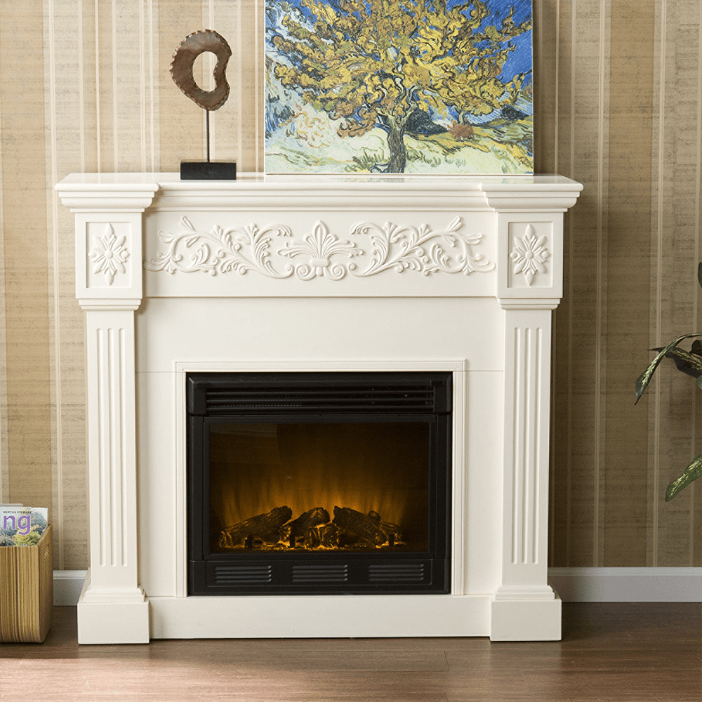Southern Enterprises (SEI) Calvert Electric Fireplace - Ivory  Lifestyle