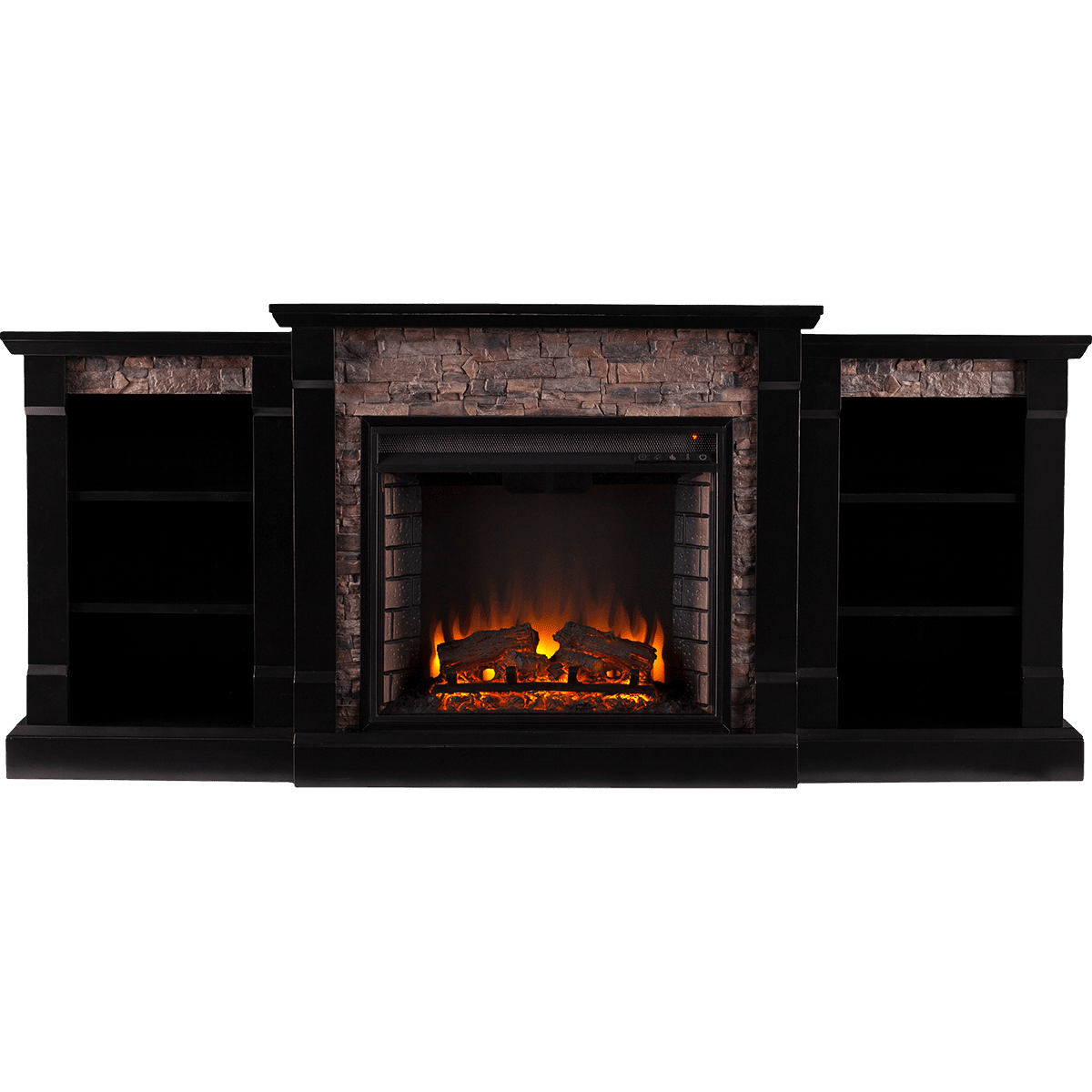 Southern Enterprises Gallatin Faux Stone Fireplace - Front