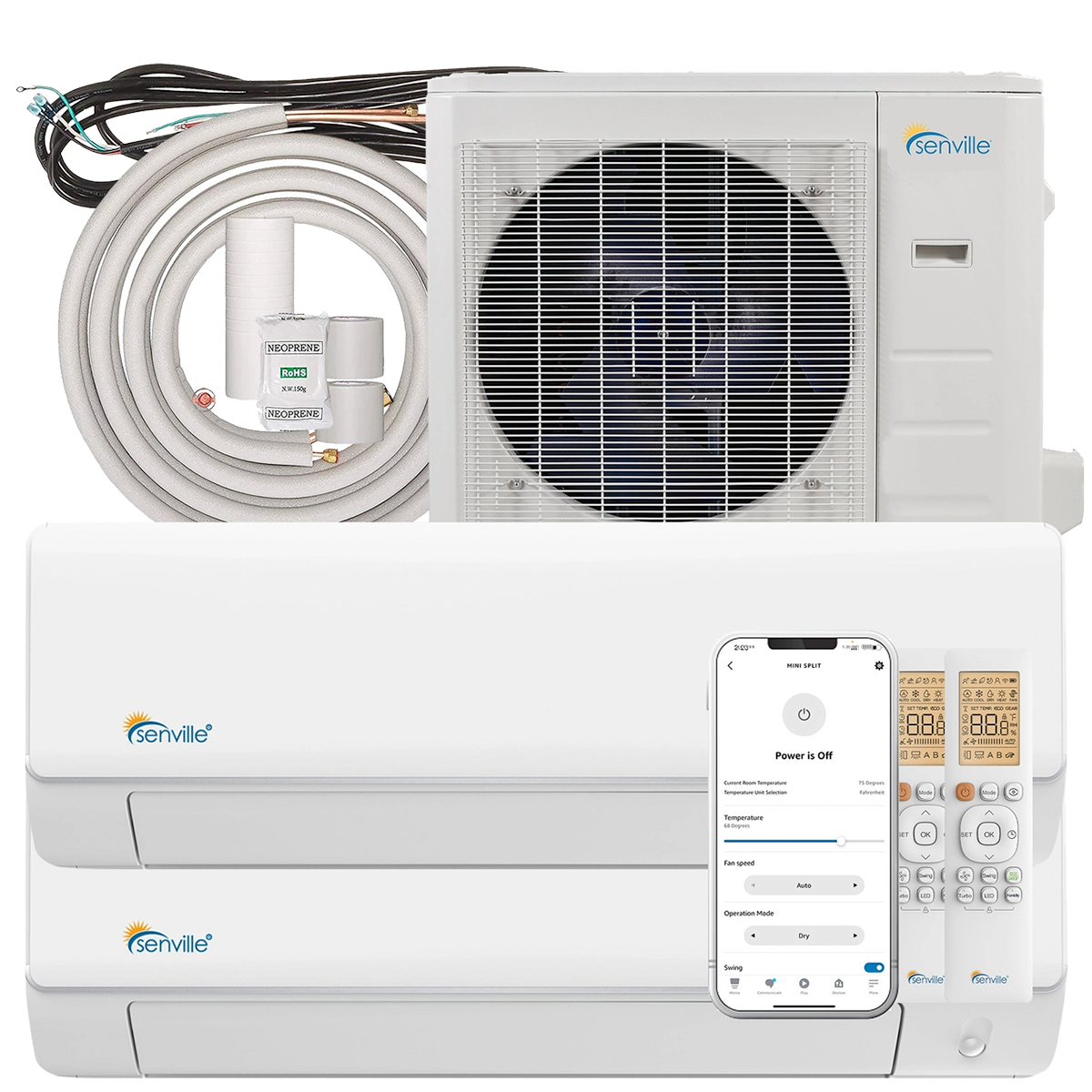 Senville 18,000 BTU Dual Zone Mini Split w/ Heat Pump - Main