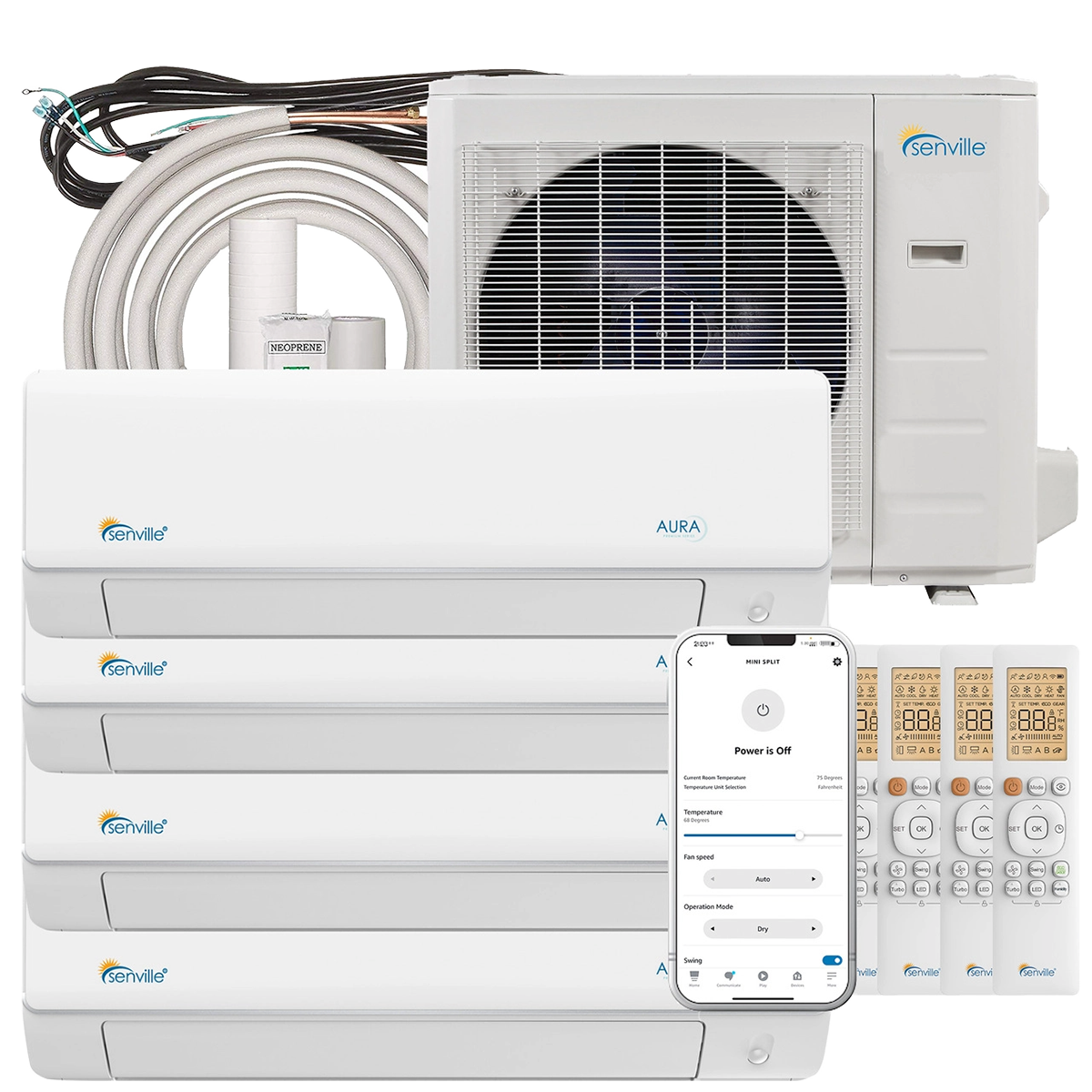 Senville 36,000 BTU Quad Zone Mini Split Heat Pump - Main
