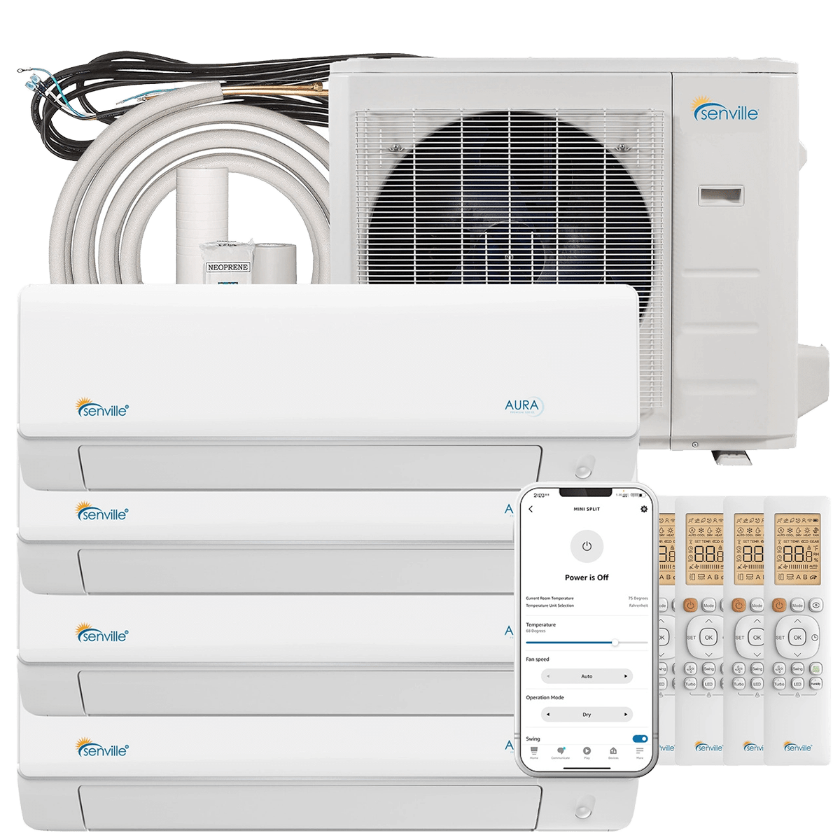 Senville 48,000 BTU Quad Zone Mini Split Heat Pump