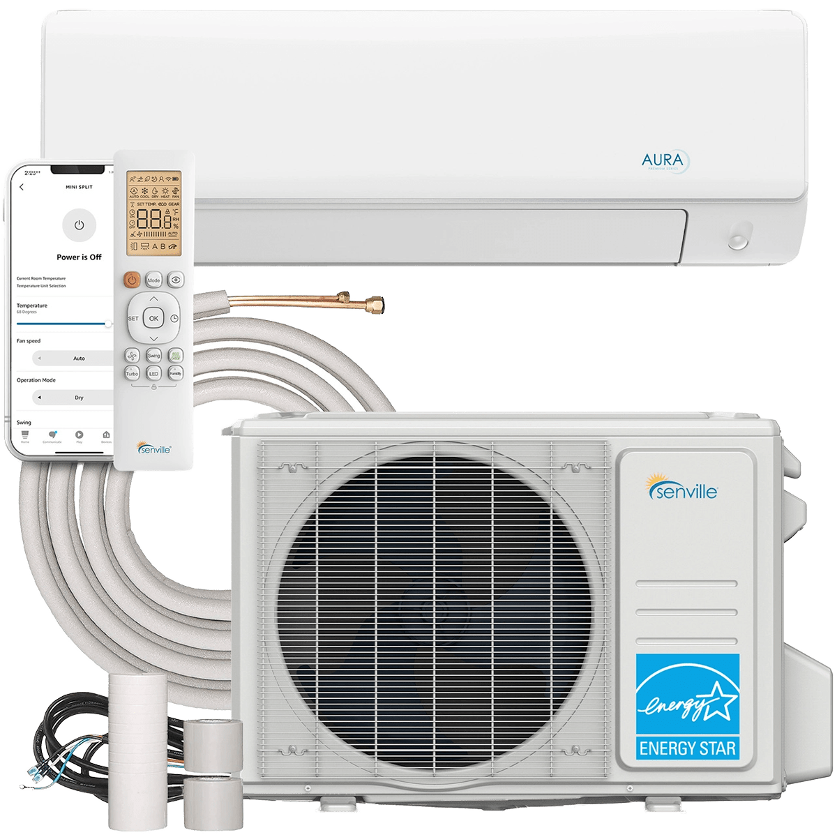 Senville Aura 9,000 BTU Mini Split Heat Pump - Main