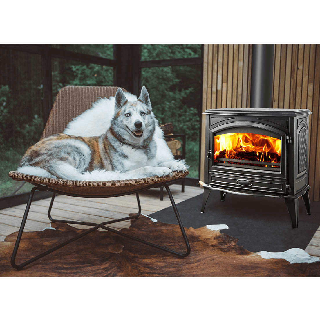 Sierra Flame Lynwood Cast Iron Wood Burning Stove