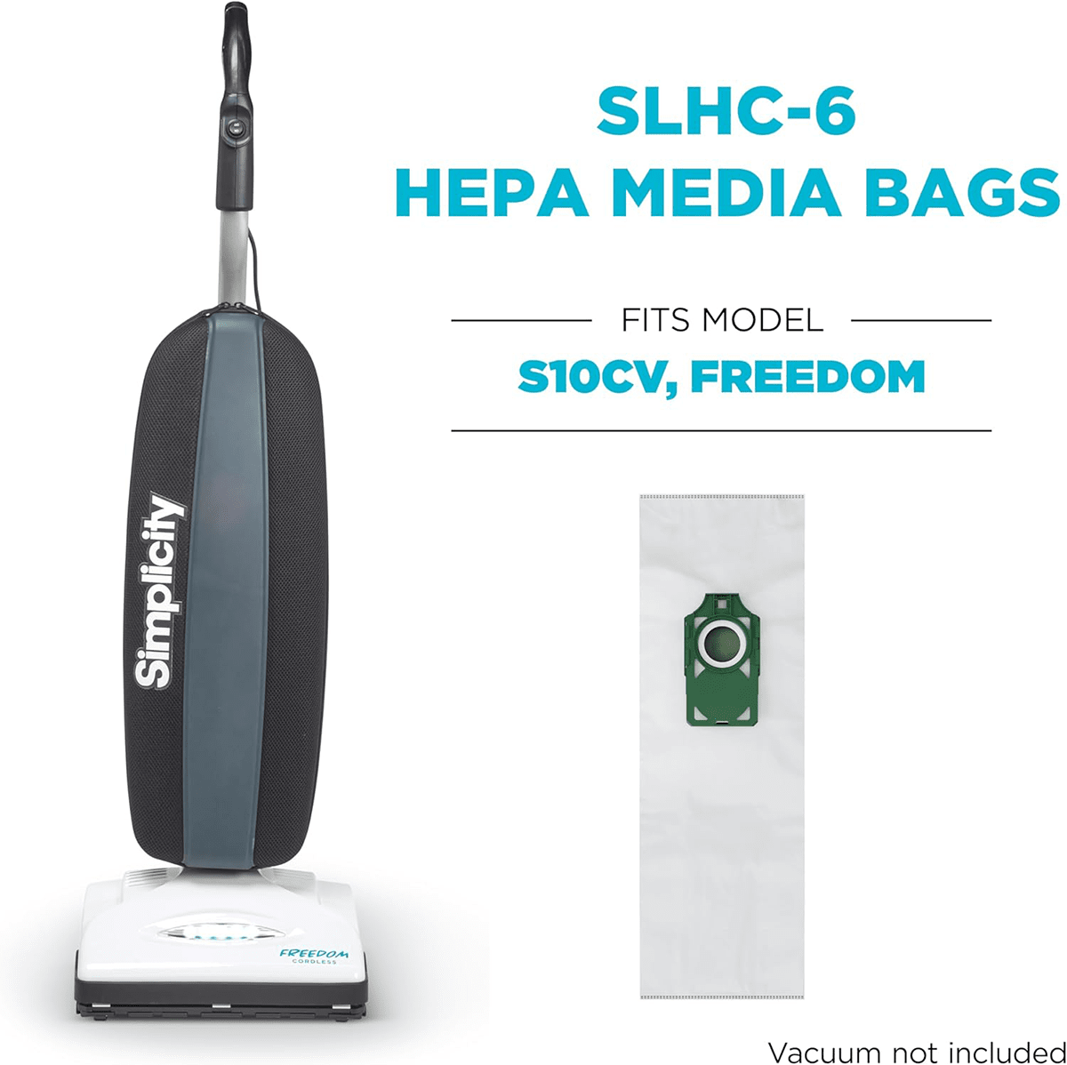 Simplicity Cordless Freedom Self-Sealing HEPA Media Bags w/ Charcoal 6-Pack - Infographic 7