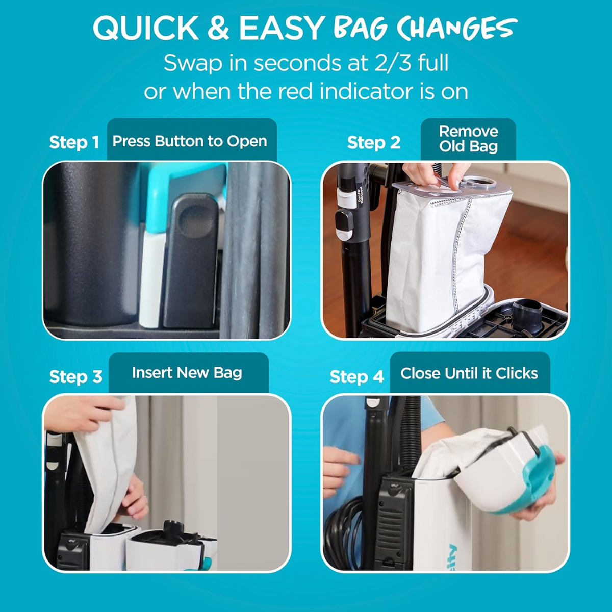 Simplicity Premium Allergy Upright Vacuum HEPA Media Bags 6 Pk - Infographic 3