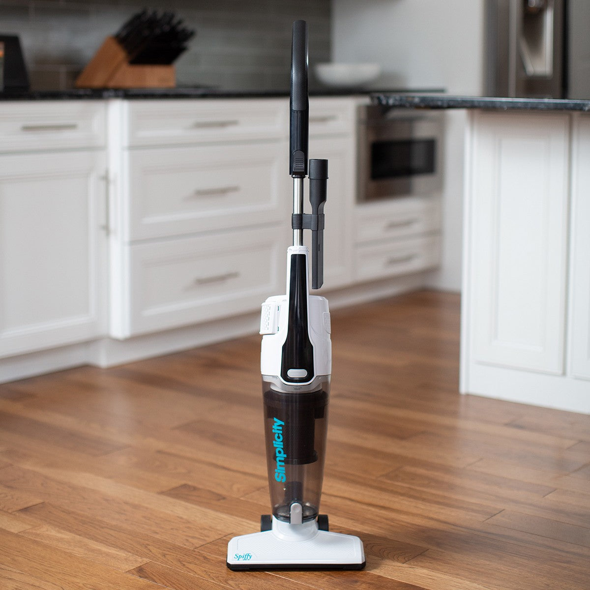 Simplicity Spiffy Broom Vacuum - in kitchen