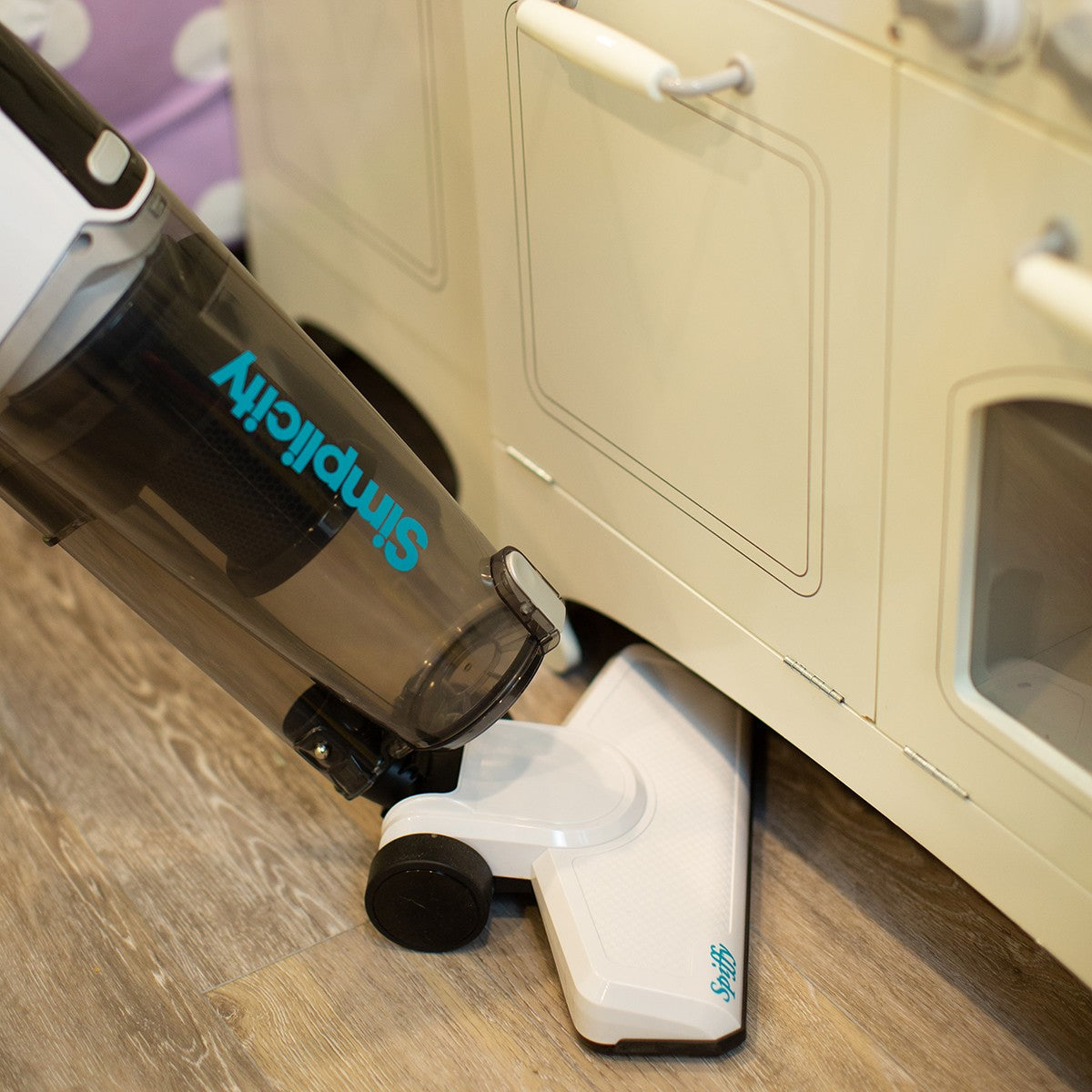 Simplicity Spiffy Broom Vacuum - cleaning under cabinets