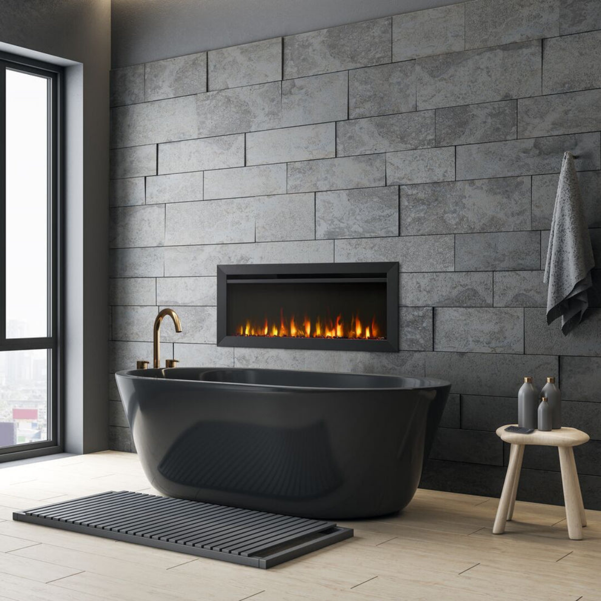 Simplifire Allusion Slim Electric Fireplace - Lifestyle 1