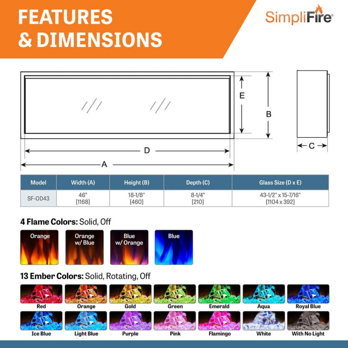 Simplifire Forum Outdoor Electric Fireplace - Infographic 5