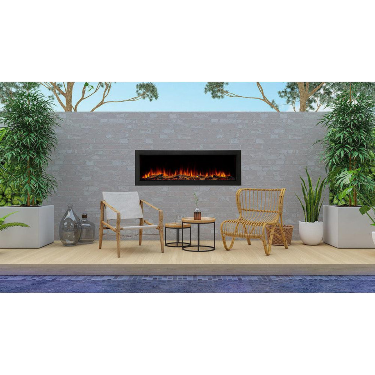Simplifire Forum Outdoor Electric Fireplace - Lifestyle 1