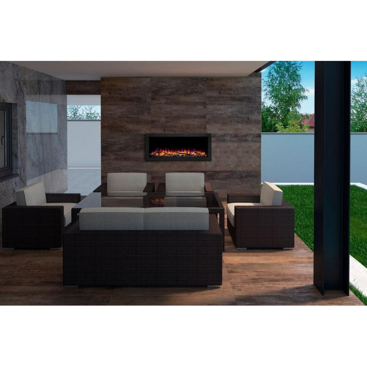 Simplifire Forum Outdoor Electric Fireplace - Lifestyle 4