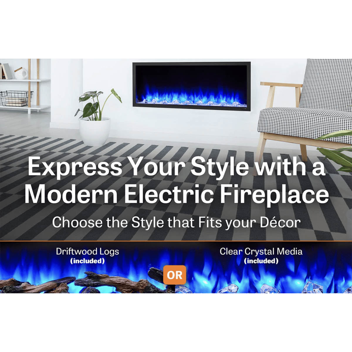 SimpliFire Scion Clean Face Linear Electric Fireplace - Infographic 1