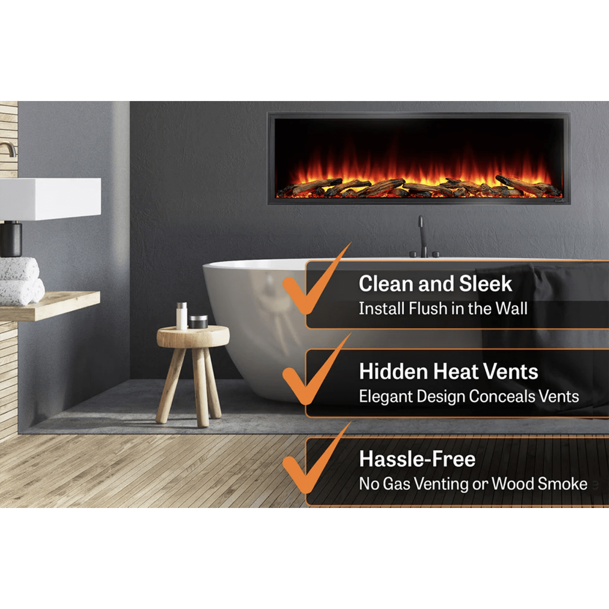 SimpliFire Scion Clean Face Linear Electric Fireplace - Infographic 2