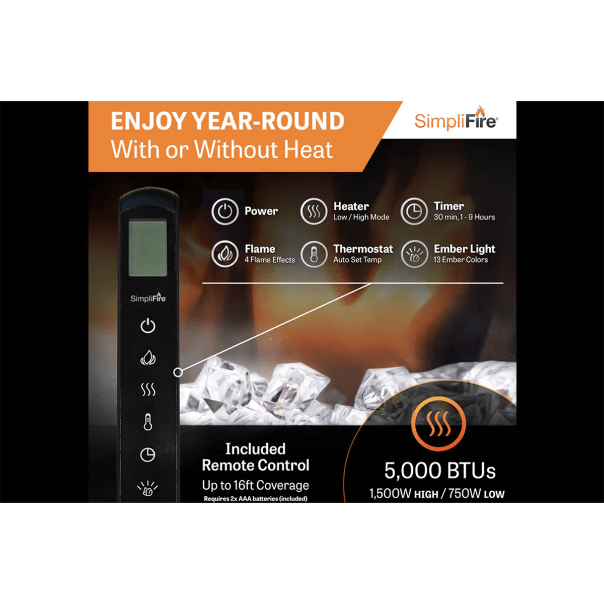 SimpliFire Scion Clean Face Linear Electric Fireplace - Infographic 5