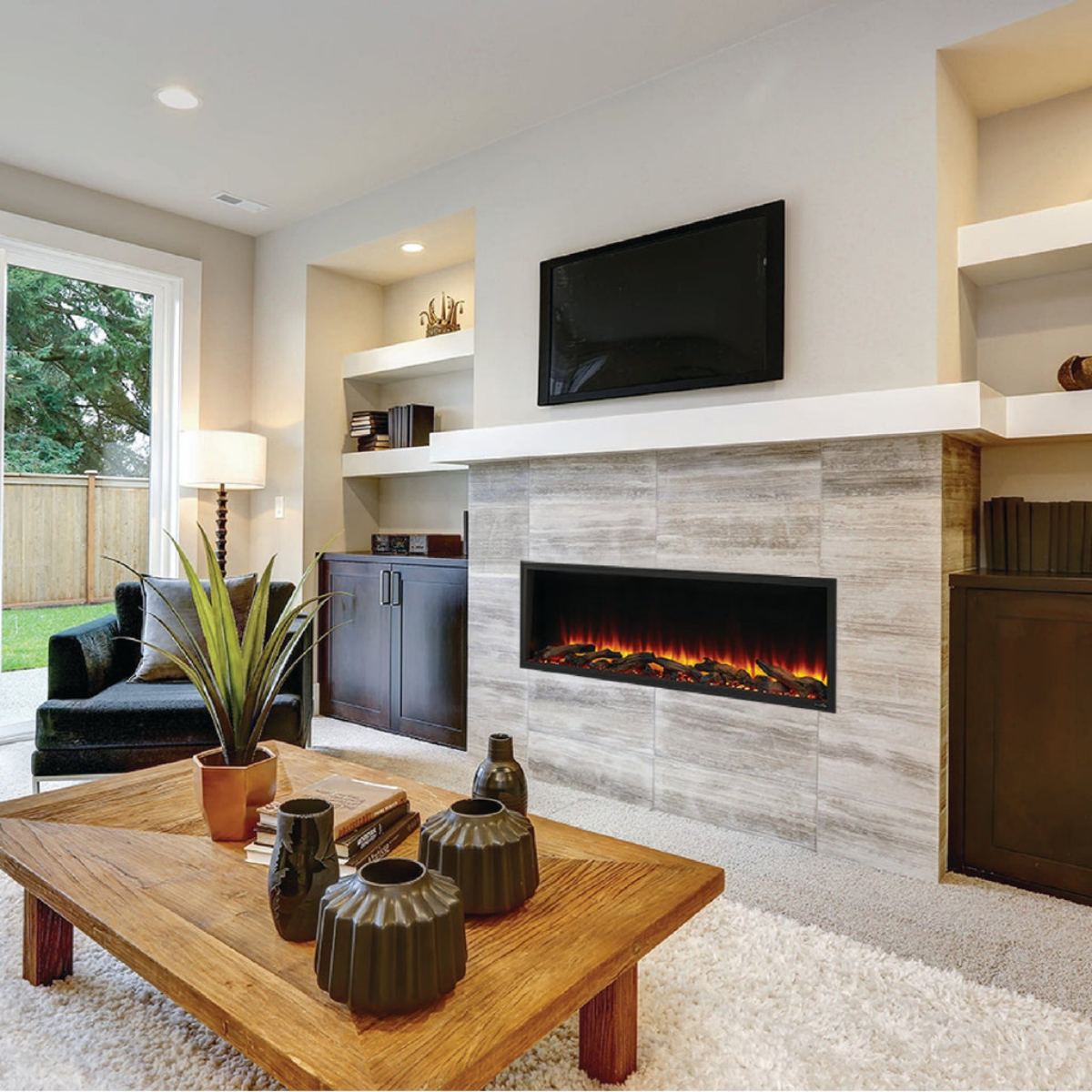 SimpliFire Scion Linear Electric Fireplace 55 Inch - Lifestyle 3