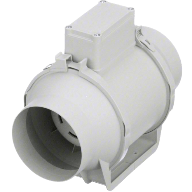 S&P TD-100(X) 4-inch Mixed Flow Inline Duct Fan - Angle 2
