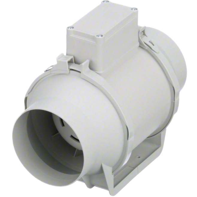 S&P TD-100(X) 4-inch Mixed Flow Inline Duct Fan - Angle 2