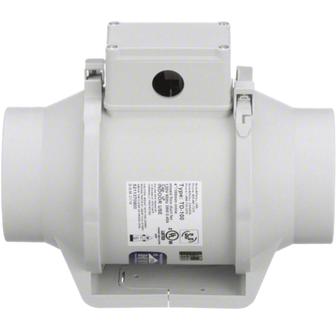 S&P TD-125 5-inch Mixed Flow Inline Duct Fan - Front