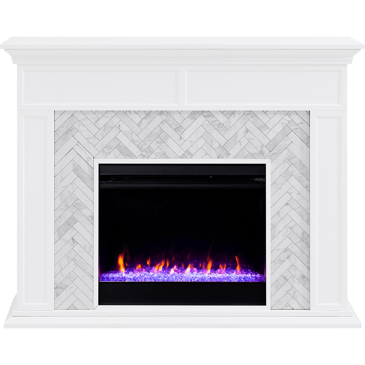 Southern Enterprises Torlington Marble Tiled Electric Fireplace