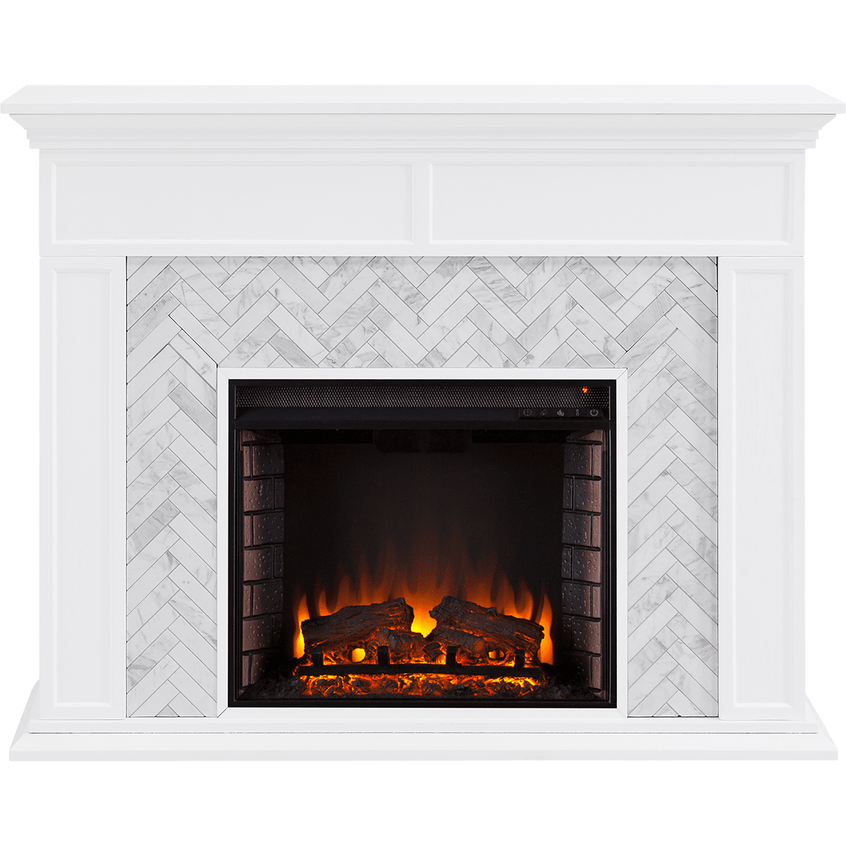 Southern Enterprises Torlington Marble Tiled Electric Fireplace