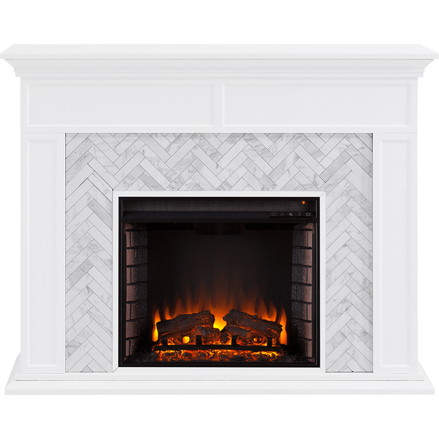 Southern Enterprises Torlington Marble Tiled Electric Fireplace