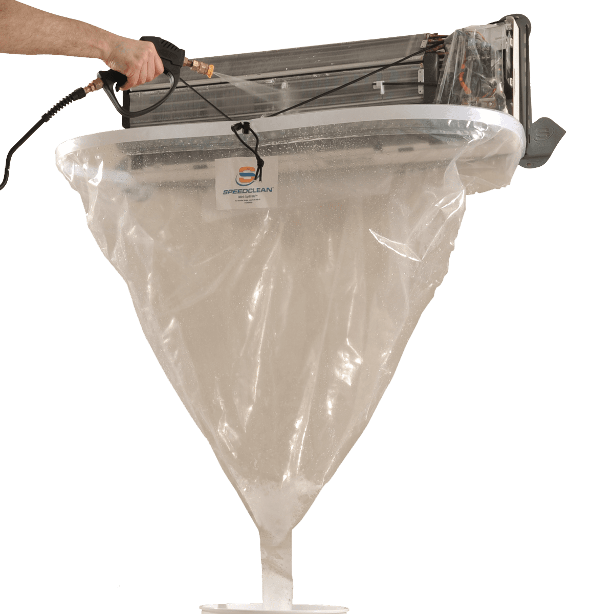 SpeedClean Mini Split Bib Kit in Use