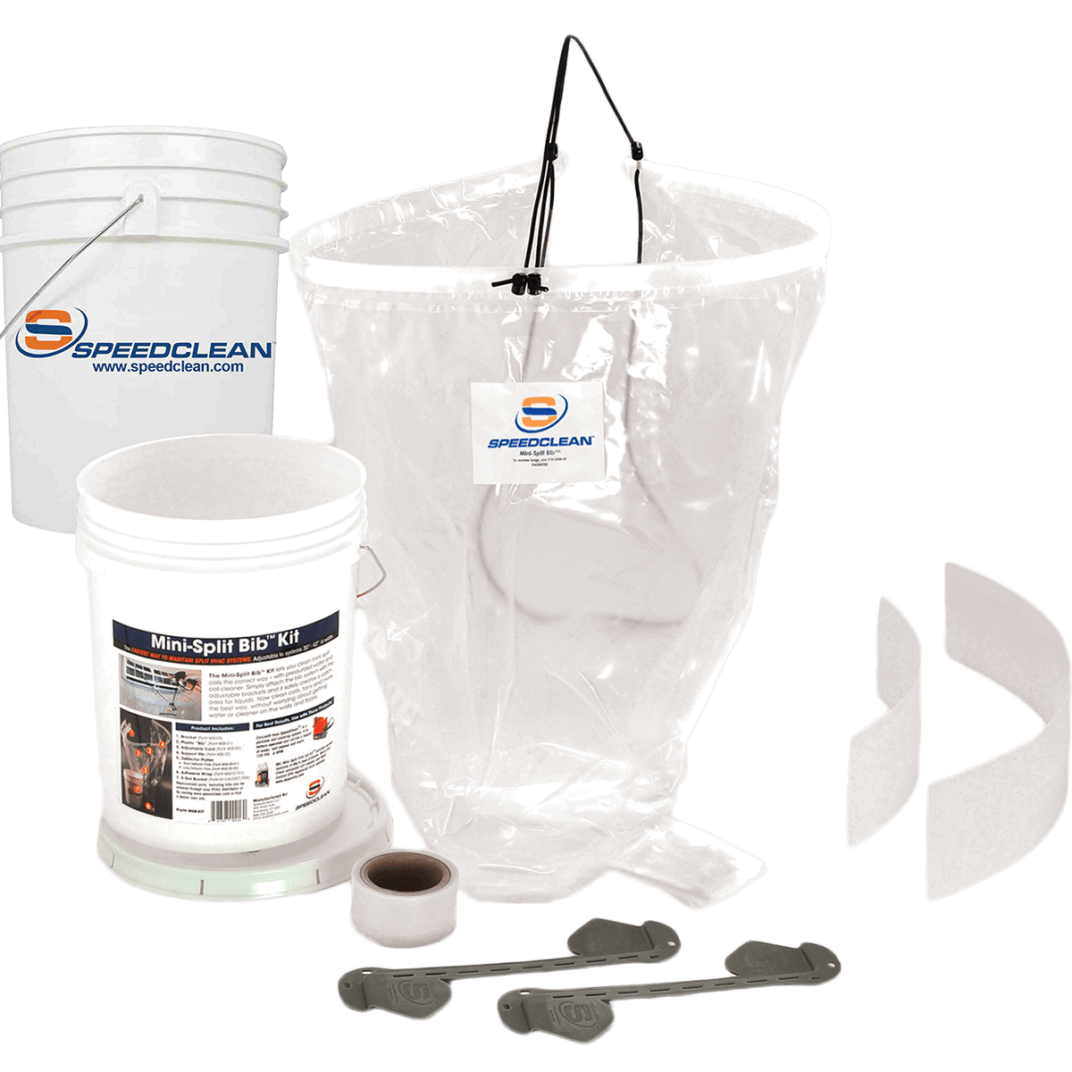 SpeedClean Mini Split Bib Kit with Bucket - Components