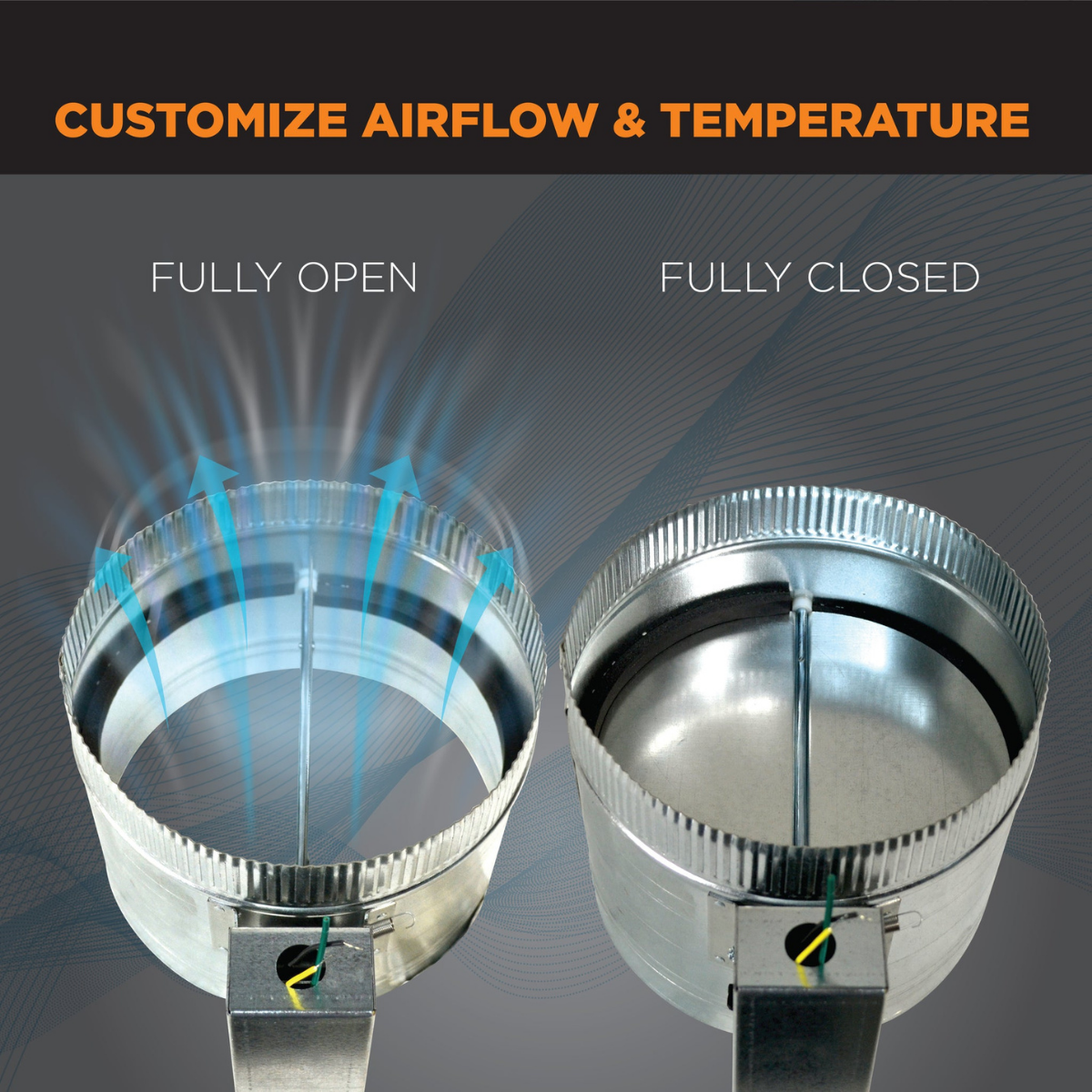 Suncourt 120V Adjustable Motorized Damper - Normally Closed - Infographic 2