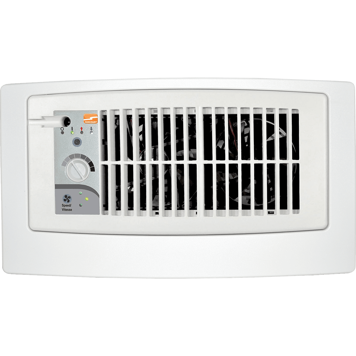 Suncourt Flush Fit Register Booster Fan with Adapter Plate - White