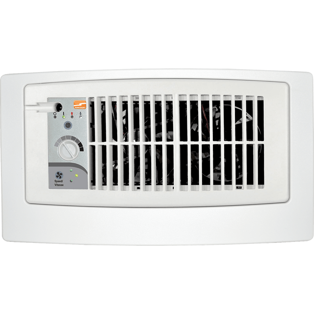 Suncourt Flush Fit Register Booster Fan with Adapter Plate - White