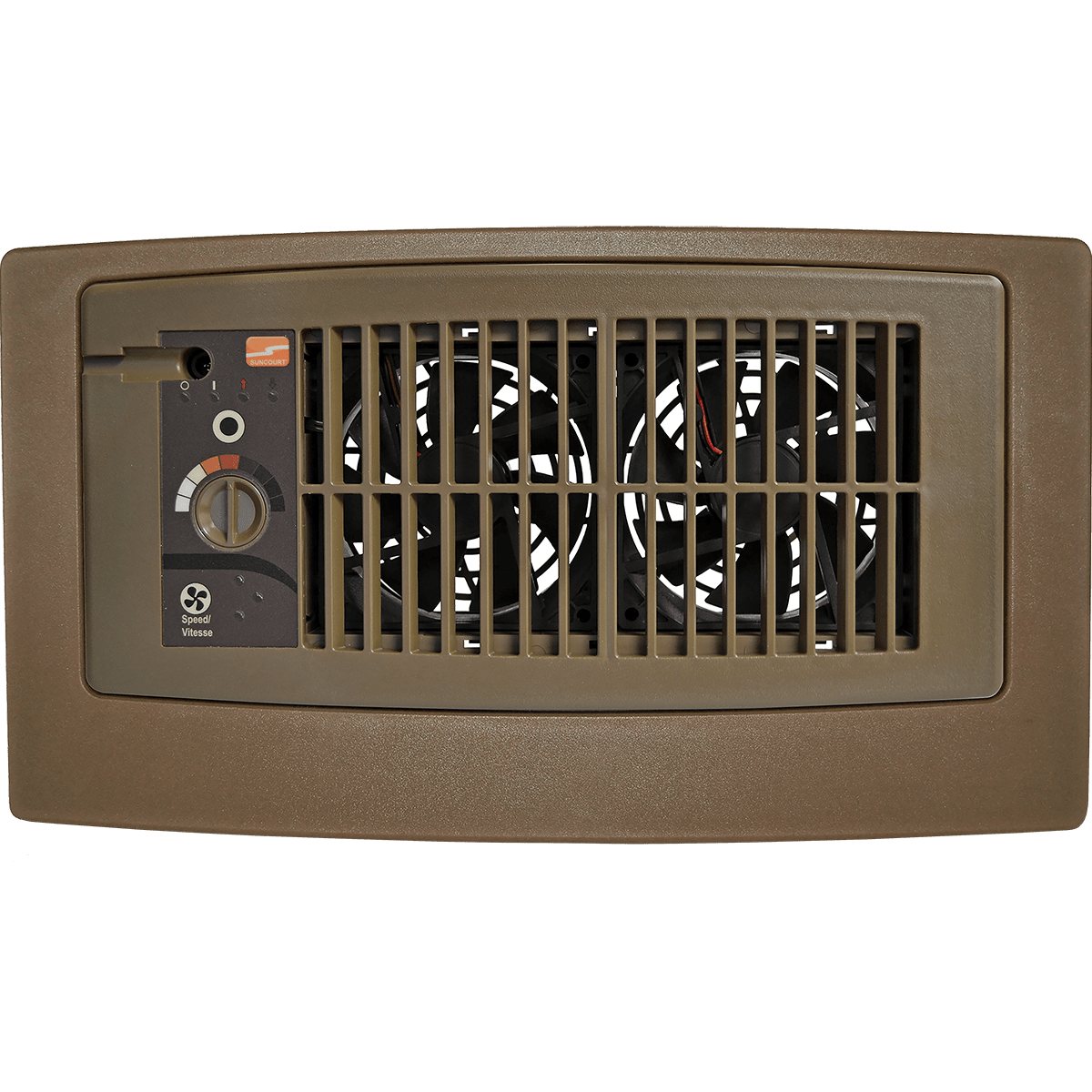 Suncourt Flush Fit Register Booster Fan with Adapter Plate - Brown