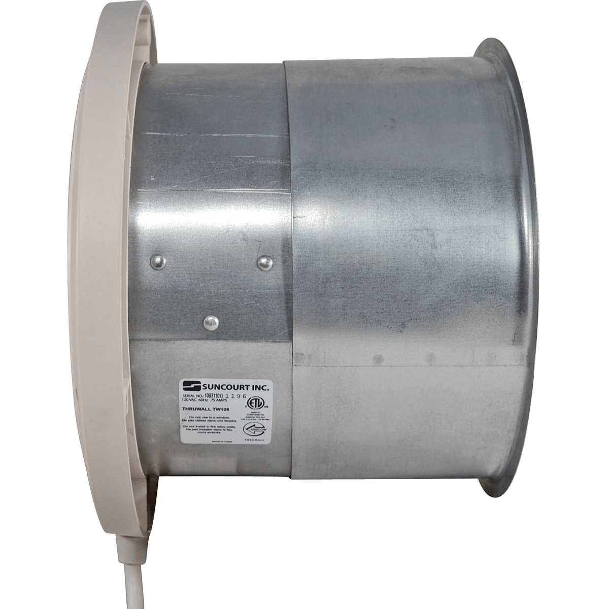 Suncourt ThruWall 2-Speed Room to Room Fan - Side 2