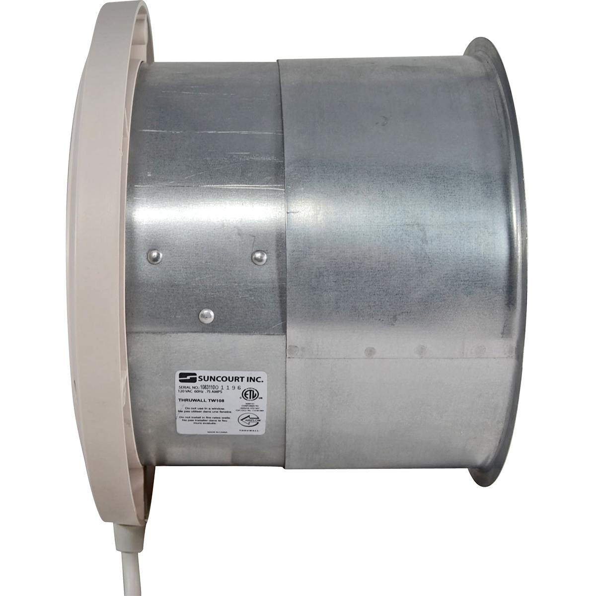 Suncourt ThruWall 2-Speed Room to Room Fan - Side 2