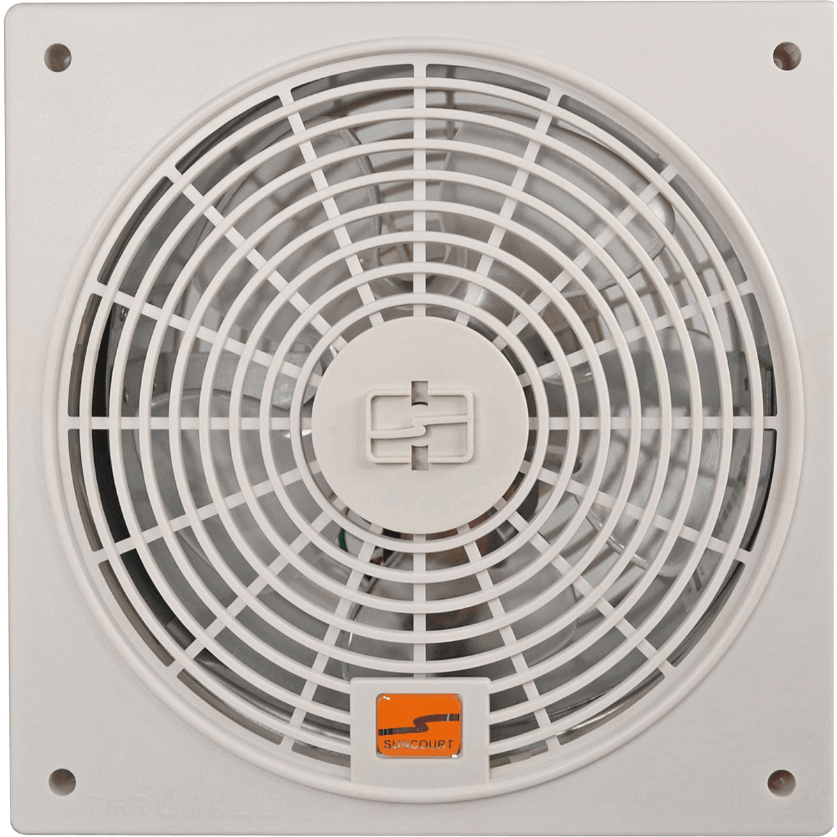 Suncourt ThruWall 2-Speed Room to Room Fan w/ Airflow Adapators - Back