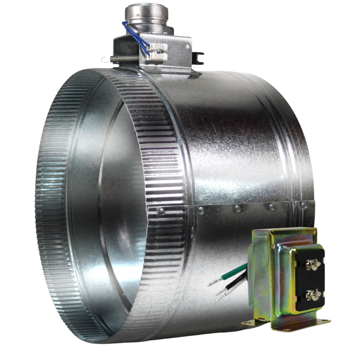 Suncourt ZoneMaster 24V Stud Mounted Transformer Motorized Damper - 12-In