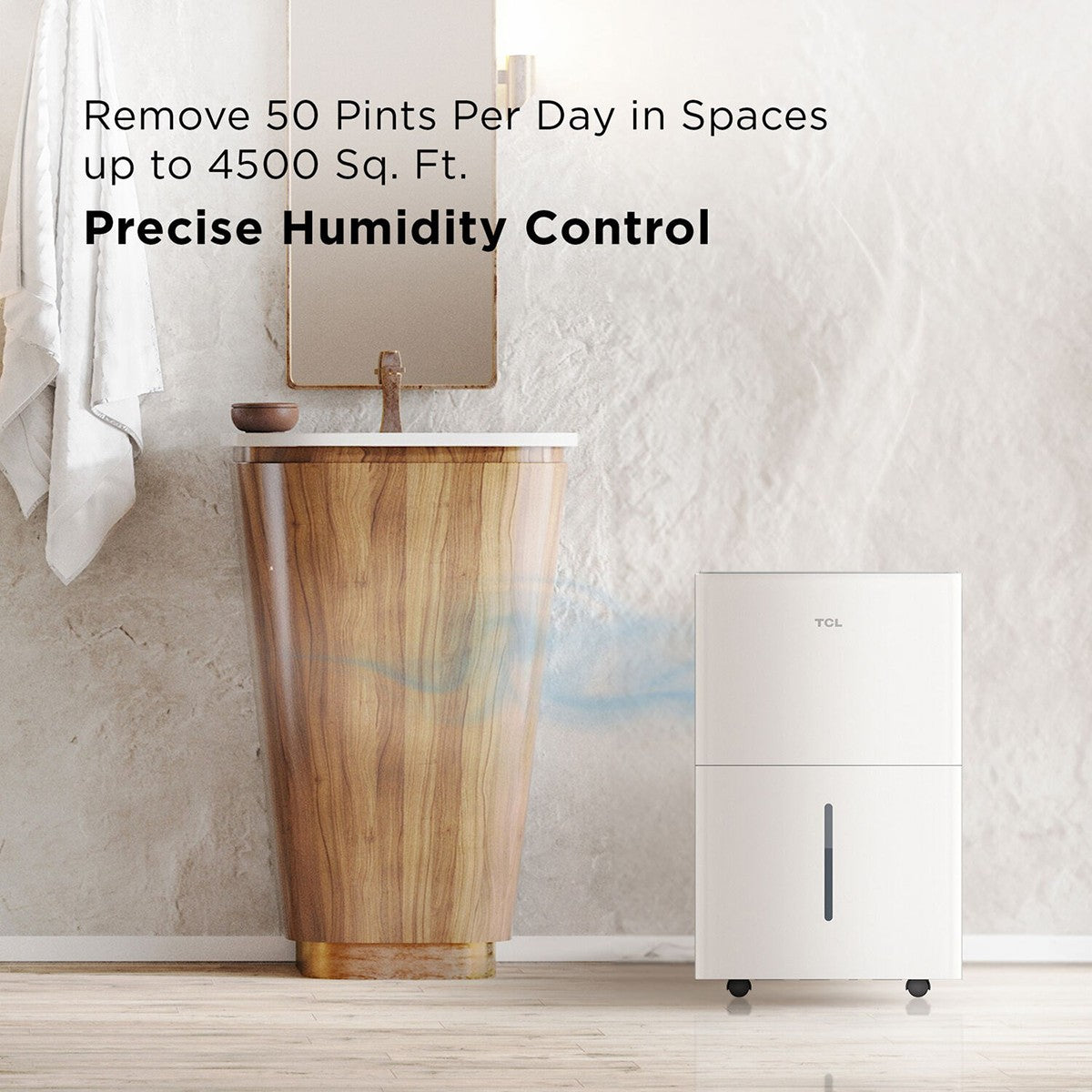 TCL 50 Pint Smart Dehumidifier - Infographic 1