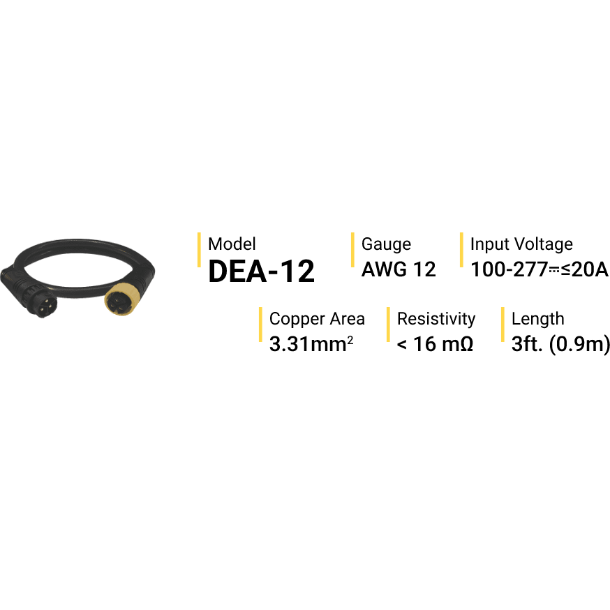 ThinkGrow Extension Power Cord 3'x20A - Main