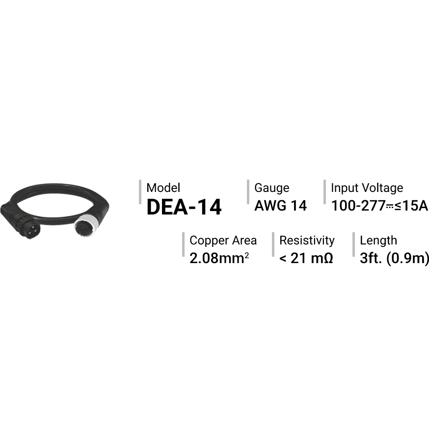 ThinkGrow Extension Power Cord 3'x15A - Main