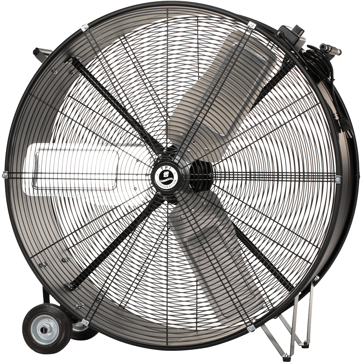 TPI 2-Speed Direct Drive Commercial Portable Drum Fan - 30-in 1/5 HP Fixed Head - Front