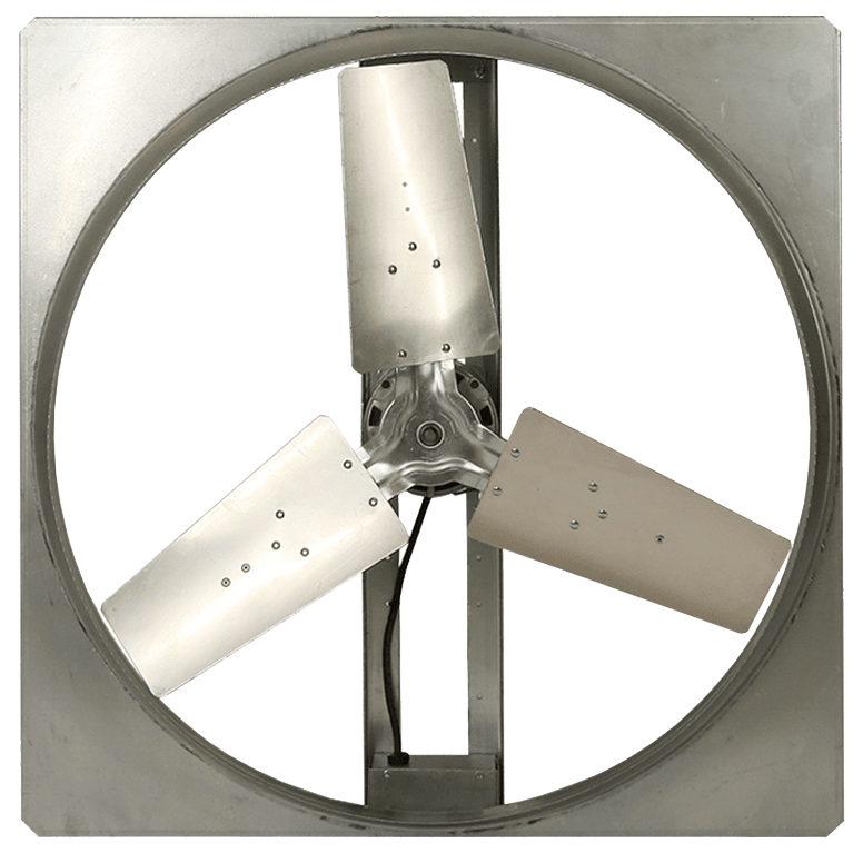 Triangle Engineering Comfort Aide 1/4 HP Whole House Fan - back of fan.