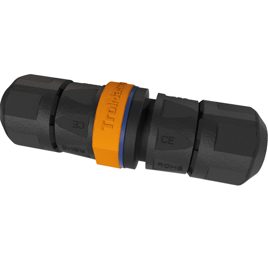 Trolmaster RJ12 Waterproof Straight-Through Inline Coupler - Angle