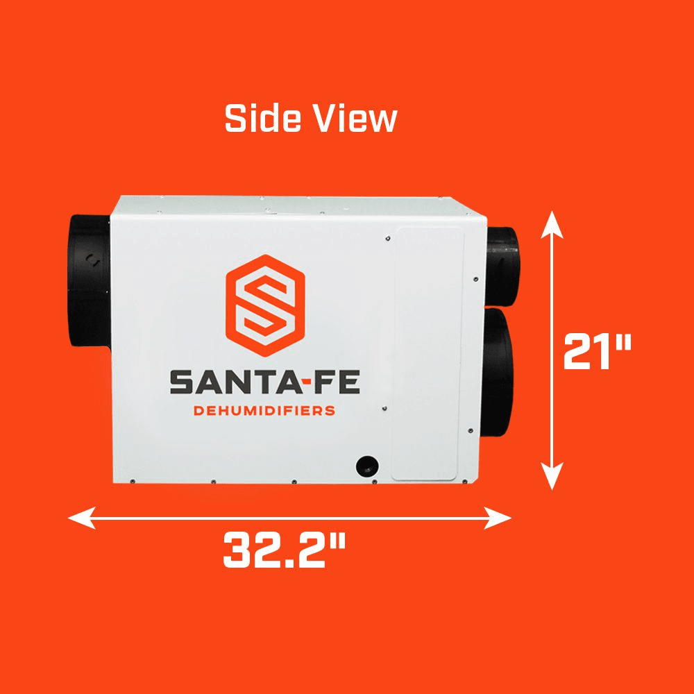 Santa Fe Ultra120 Ventilating Dehumidifier - Dimensions 1