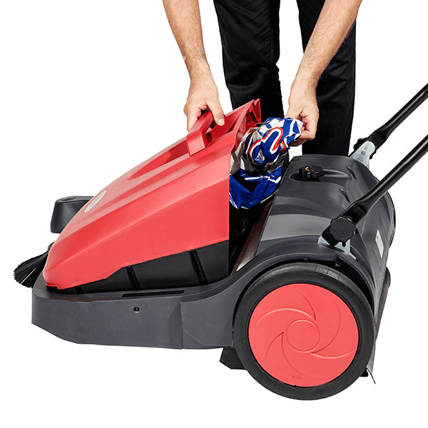 Viper PS480 Manual Push Floor Sweeper - Hopper Open