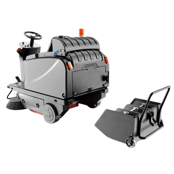 Viper ROS1300 Ride-On Sweeper with 34 Gallon Hopper - Trolley Hopper